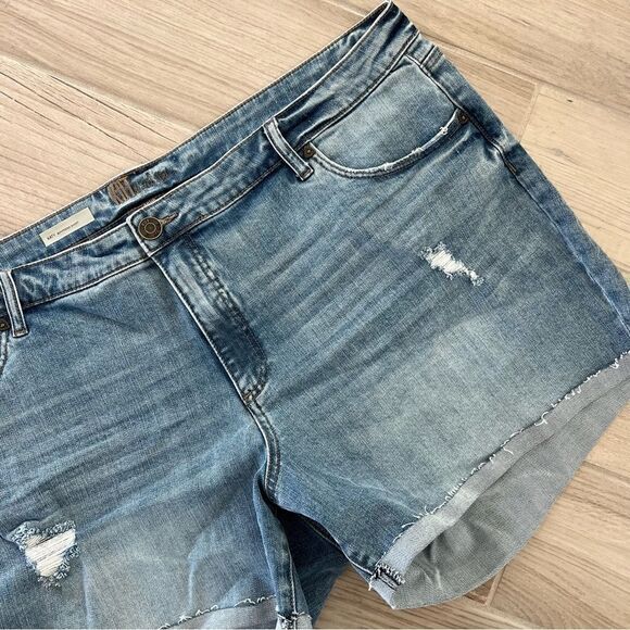 NEW Kut from the Kloth Katy boyfriend denim raw hem cuffed jean shorts new 20W - Picture 6 of 10